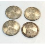 4 silver re-strike 1780 M theresiad coins weight 112g