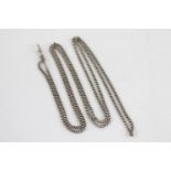Vintage long length sterling silver guard chain