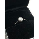 Fine platinum and diamond ring diamond measures 6mm dia approx 80pt high grade diamond white