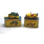 Matchbox Lesney Honda motor cycle with trailer No38 and standard jeep No72 Both in excellent