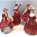 4 Royal Doulton figures top of the hill Vivienne Buttercup and fond farewell