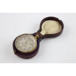 Antique Pocket barometer By F.Darton & Co London w/ internal adjustable Bezel From 0-8000 feet in