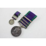 ERII campaign service medal w/ matching miniature 3 clasps Inc named