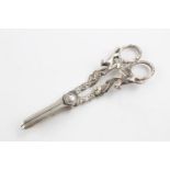 Vintage Hallmarked .925 STERLING SILVER Grape Scissors w/ Running Fox Handle Hallmarked Sheffield