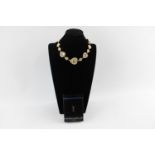 Vintage Yves Saint Laurent YSL gold tone and rhinestone set statement necklace