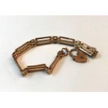 Vintage 9ct rose gold gate bracelet 15.9 g