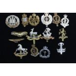 15 Vintage militaryI cap badges Inc WW1 and WW2