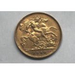 1909 gold half sovereign