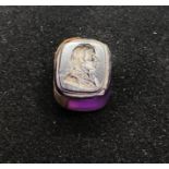 Fine antique intaglio measures approx 21mm by 17mm label around edge reds Nelson No2