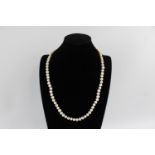 Baroque white pearl rope necklace