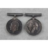 WW1 medals full size named 15175 private T.Holmes - South Wales Borderers & 37613 Private W.