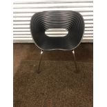 4 designer tom vac chairs by ron arad Vitra black plastic chrome legs