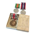 3 WW2/ GVI Medals inc boxed police medal named James H. Nash