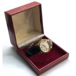 Vintage boxed gents Omega Geneve wristwatch on original omega leather strap and omega box watch