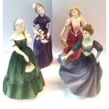 4 Royal Doulton figures strolling Jacqueline Gillian and good day sir