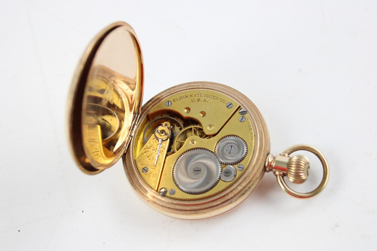 Vintage Gents ELGIN Rolled Gold Full Hinter POCKET WATCH Hand-Wind WORKING w/ 7 Jewel Movement - Image 3 of 3