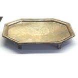 Fine antique Georgian silver tray with crest measures approx 25cm by 16.5cm London silver