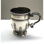 Antique Chester silver christening mug height 8.5cm weight 120g