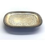 Georgian silver waiter tray London silver hallmarks measures approx. 17cm by 13cm weight 240g