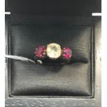 Gold stone set dress ring hallmarked 9ct