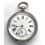 Antique open face silver pocket watch French silver hallmarks watch winds and ticks