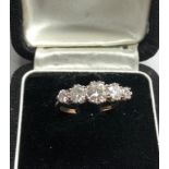 Vintage 5 stone diamond ring central diamond measures approx 5.5mm dia 1.34ct