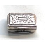 Antique Georgian silver vinaigrette Birmingham silver hallmarks measures approx. 24mm by 18mm and