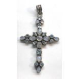 Stone set silver cross