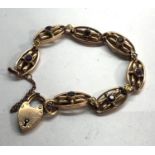 Vintage 9ct gold stone set bracelet weight 12.4g