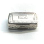 Antique Georgian silver vinaigrette Birmingham silver hallmarks measures approx. 31mm by b21mm 9mm