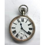 Goliath pocket watch case measures approx 65mm dia nickel case