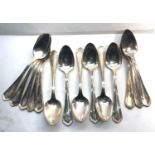 Christofle large dinner table spoons set of 14 French silver plated flatware christofle hallmarks