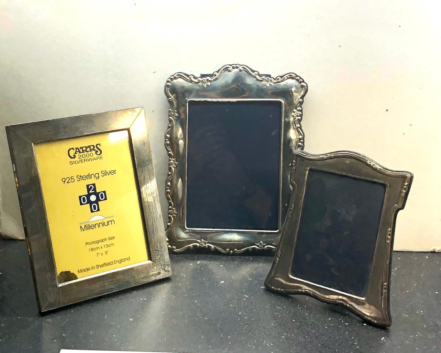 3 Silver picture frames largest measures approx 26.5cm by 19.5cm - Image 2 of 3