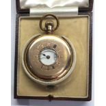 Waltham rolled gold half hunter pocket watch boxed