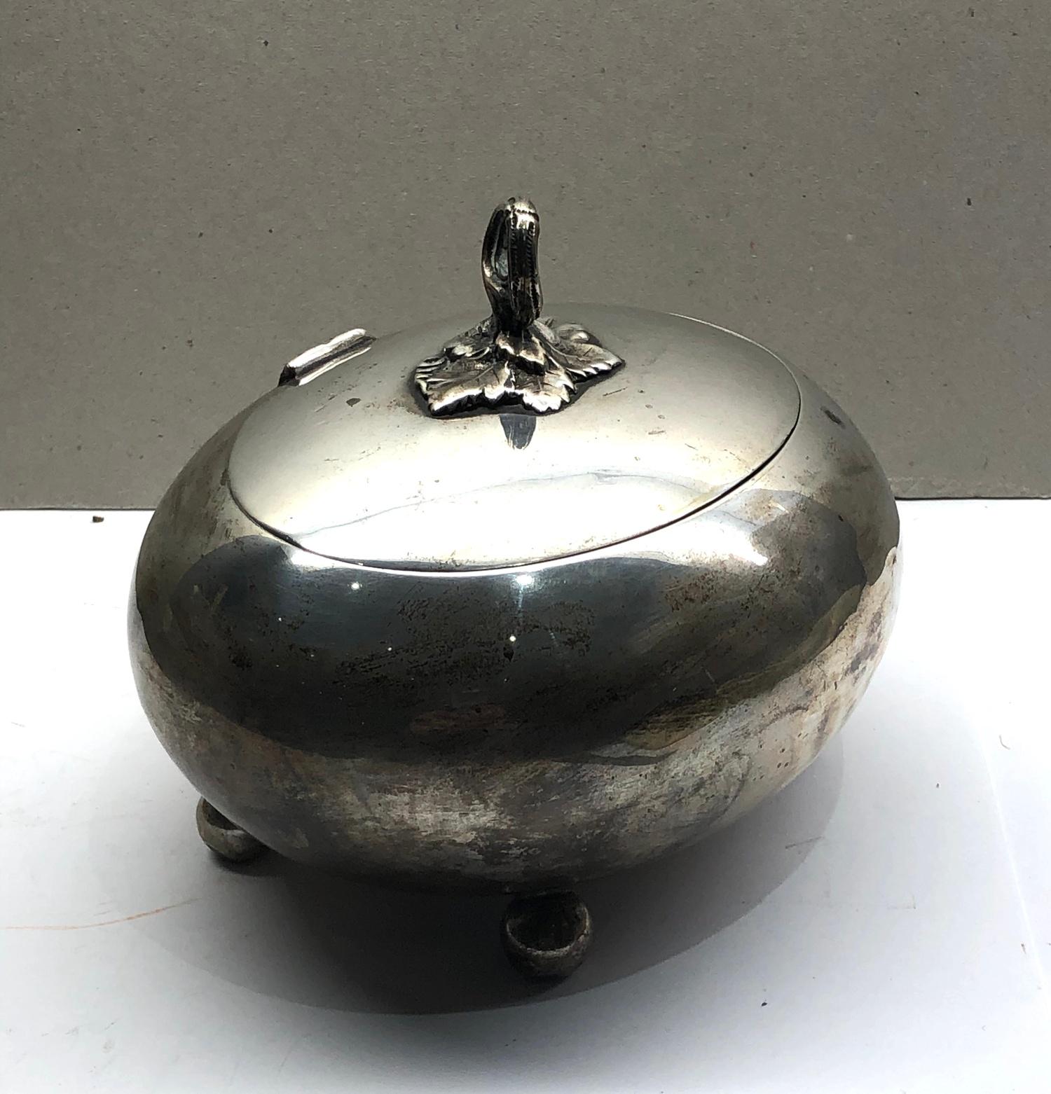 Continental silver tea caddy measures approx. 15cm by 13cm height approx. 13cm weight 270g