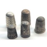 5 antique silver thimbles all have silver hallmarks in good condition no holes