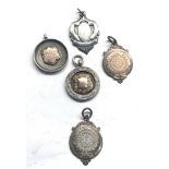 5 Silver pocket watch chain fobs