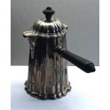 Antique dutch silver chocolate pot dutch silver hallmarks maker VK Van Kempen lidded pot with wooden