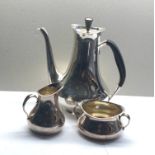 Art deco Danish silver tea service hallmarked Danish silver maker COHR Fredericia 1893-1937