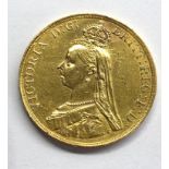 1887 Victoria five pound gold coin