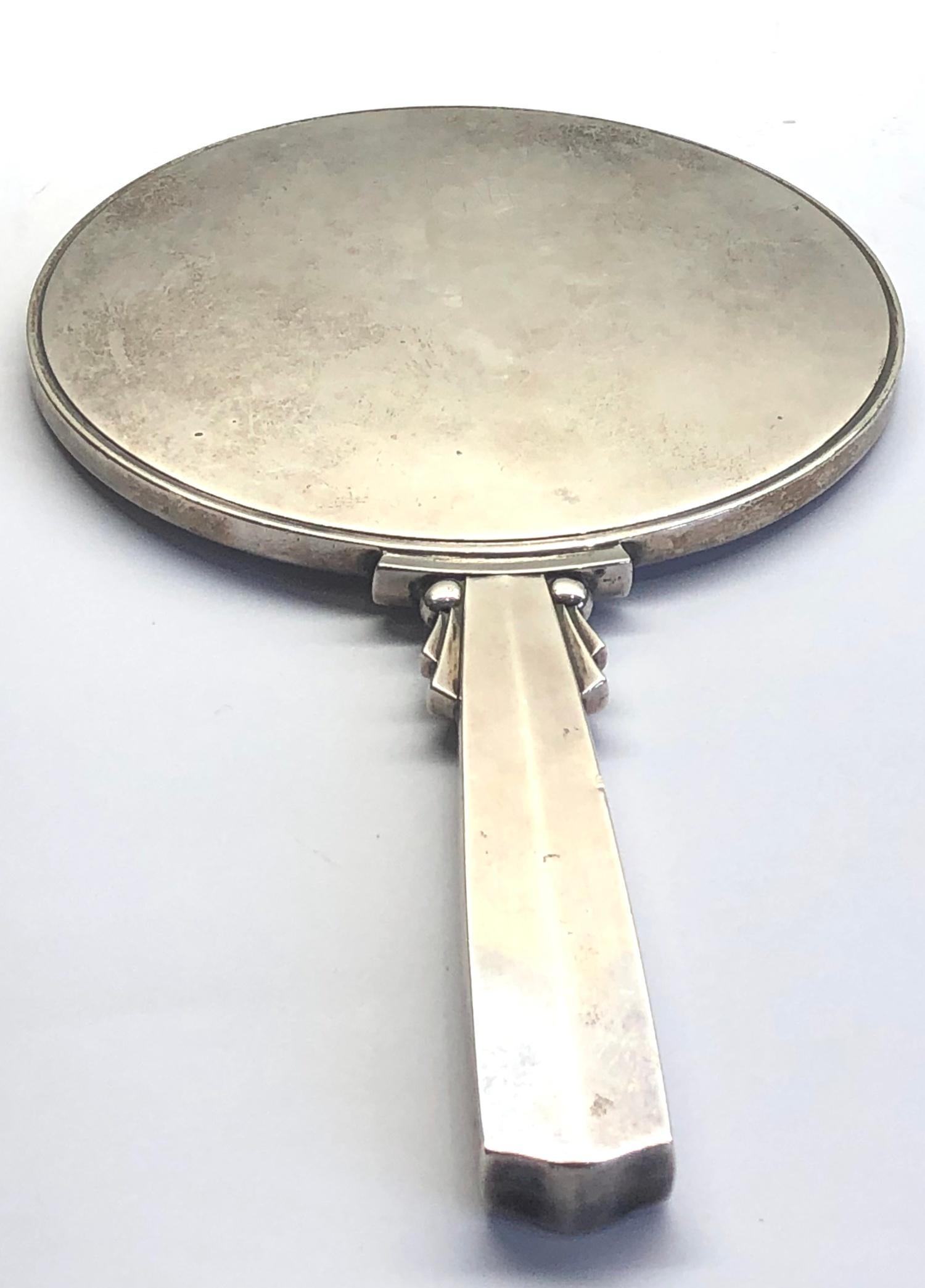 Georg Jensen silver vanity mirror measures approx. 26cm by 14cm hallmarked 134E Denmark GJ - Image 2 of 4