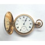 Waltham gold plated full hunter pocket watch