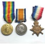 WW1 trio medals to w.caution std.M.F.A
