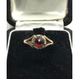 Antique 15ct rose diamond and garnet ring missing rose diamonds not hallmarked but acid tested s