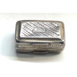 Antique Georgian silver vinaigrette Birmingham silver hallmarks measures approx. 23mm by 17mm and