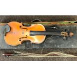 Hawkes and Son violin with case, in need of restoration , dated 1897