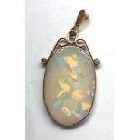 Large gold mounted Opal pendant opal measures approx 37mm by 24mm approx 25ct