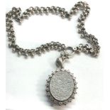 Victorian silver locket and collar