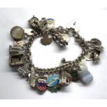 Vintage silver charm bracelet