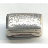 Antique Georgian silver vinaigrette Birmingham silver hallmarks measures approx. 28mm by 18mm and
